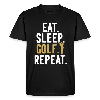 Golf Course Golfers Repeat - Men's Premium Organic T-Shirt - black - Front - Nico (187cm)