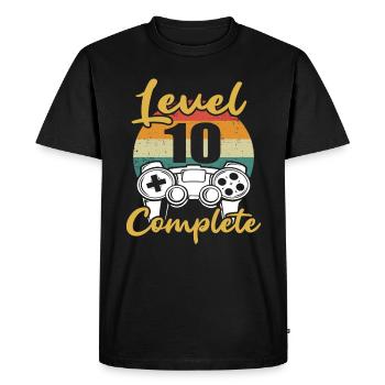 Level 10 Complete 10 Birthday Gamer - Men's Premium Organic T-Shirt - black - Front - Nico (187cm)