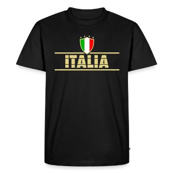 Drapeau de football Italie Italia - T-shirt Premium bio Homme - noir - Devant - Nico (187cm)