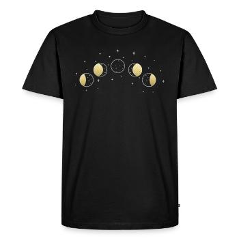 Moons in Gold Colors - Men's Premium Organic T-Shirt - black - Front - Nico (187cm)