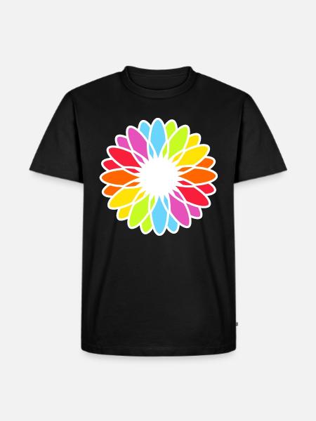 Rainbow Blossom Mandala - Men's Premium Organic T-Shirt - black