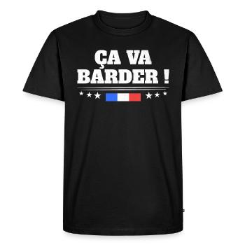 Ça Va Barder Drapeau Français Patriote France - T-shirt Premium bio Homme - noir - Devant - Nico (187cm)