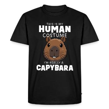 Drôle de costume de capybara - T-shirt Premium bio Homme - noir - Devant - Nico (187cm)