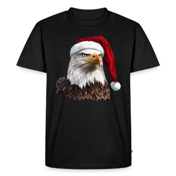 Eagle Christmas / Santa Claus Eagle - Men's Premium Organic T-Shirt - black - Front - Nico (187cm)