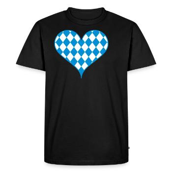 Cadeaux coeur bleu bavarois cadeau d'amour à la maison - T-shirt Premium bio Homme - noir - Devant - Nico (187cm)