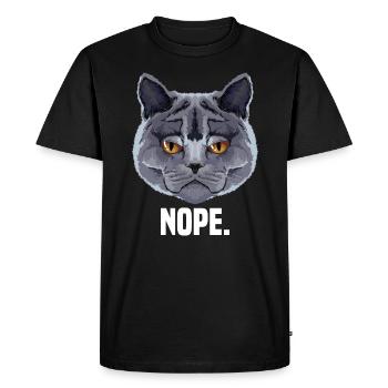 grumpy british shorthair cat cat lover - Men's Premium Organic T-Shirt - black - Front - Nico (187cm)