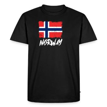 Drapeau Norvège Drapeau norvégien cadeau - T-shirt Premium bio Homme - noir - Devant - Nico (187cm)