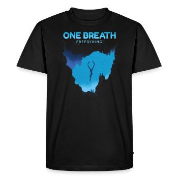 Apnée de plongée sous-marine One Breath Freediving - T-shirt Premium bio Homme - noir - Devant - Nico (187cm)
