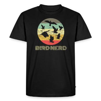 Oiseau nerd oiseau ornithologue ornithologue - T-shirt Premium bio Homme - noir - Devant - Nico (187cm)