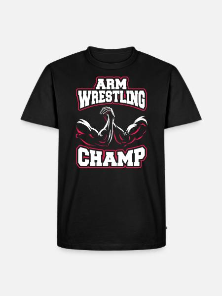 ARM WRESTLING CHAMP - Männer Premium Bio T-Shirt - Schwarz