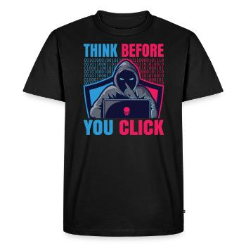 Avant de vous attendre à un cadeau d’ordinateur - T-shirt Premium bio Homme - noir - Devant - Nico (187cm)