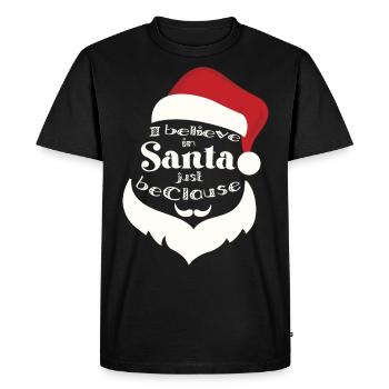 I Believe in Santa Just Beclause Christmas - T-shirt Premium bio Homme - noir - Devant - Nico (187cm)
