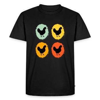 Poulets, Drôle De Poulet, Amateur De Poulets, Ferme - T-shirt Premium bio Homme - noir - Devant - Nico (187cm)