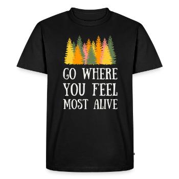 Forest, Trees, Nature, Forest Lover, Hike - Men's Premium Organic T-Shirt - black - Front - Nico (187cm)