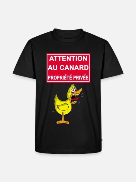 Attention au canard jaune - T-shirt Premium bio Homme - noir