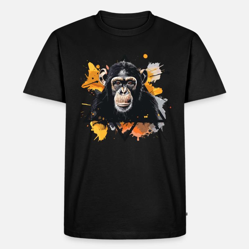 Schimpanse Affe - Männer Premium Bio T-Shirt - Schwarz