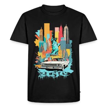 Ville de New York - T-shirt Premium bio Homme - noir - Devant - Nico (187cm)