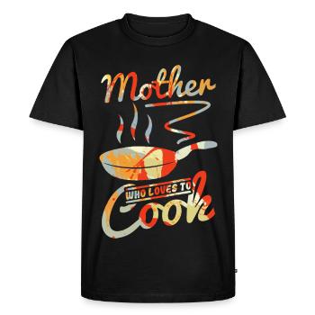 Maman cuisinière - T-shirt Premium bio Homme - noir - Devant - Nico (187cm)