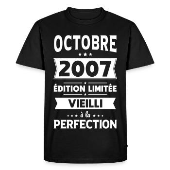 18th Birthday - October 2007 Perfection - Men's Premium Organic T-Shirt - black - Front - Nico (187cm)