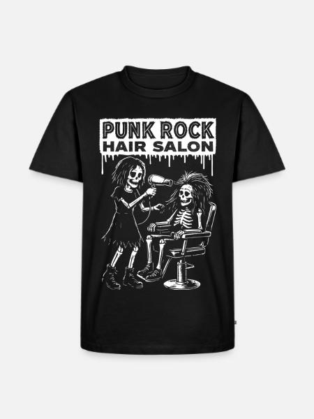 Punk Rock Skelette Haarstyling - Männer Premium Bio T-Shirt - Schwarz