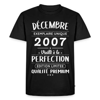 18th Birthday - December 2007 Perfection - Men's Premium Organic T-Shirt - black - Front - Nico (187cm)