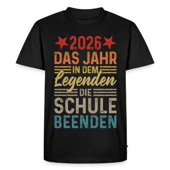 2026 The Year Legends Finish School - Men's Premium Organic T-Shirt - black - Front - Nico (187cm)