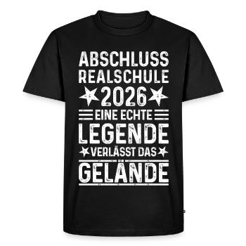Graduation 2026 Realschule - Legend Gelände - Men's Premium Organic T-Shirt - black - Front - Nico (187cm)