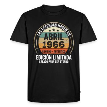 Avril 1966 Cadeau 60e Anniversaire Avril 1966 - T-shirt Premium bio Homme - noir - Devant - Nico (187cm)