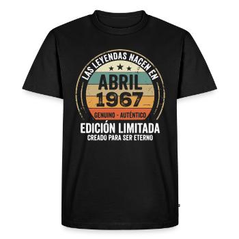 Avril 1967 Cadeau 59e Anniversaire Avril 1967 - T-shirt Premium bio Homme - noir - Devant - Nico (187cm)