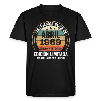 Avril 1969 Cadeau 57e Anniversaire Avril 1969 - T-shirt Premium bio Homme - noir - Devant - Nico (187cm)