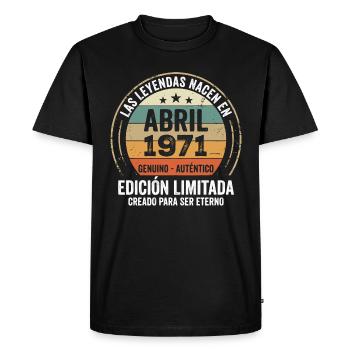 Avril 1971 Cadeau 55e Anniversaire Avril 1971 - T-shirt Premium bio Homme - noir - Devant - Nico (187cm)