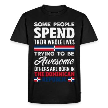 Drapeau de la République dominicaine Dom Rep Pride - T-shirt Premium bio Homme - noir - Devant - Nico (187cm)