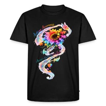 Autism Awareness Sunflower - Men's Premium Organic T-Shirt - black - Front - Nico (187cm)