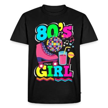 Retour rétro au design vintage des années 80 - T-shirt Premium bio Homme - noir - Devant - Nico (187cm)