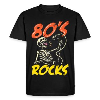 Retour rétro au design vintage des années 80 - T-shirt Premium bio Homme - noir - Devant - Nico (187cm)