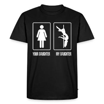 Ma fille pole danse - T-shirt Premium bio Homme - noir - Devant - Nico (187cm)