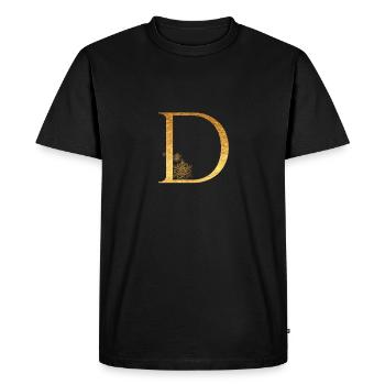 Lettre initiale D - T-shirt Premium bio Homme - noir - Devant - Nico (187cm)