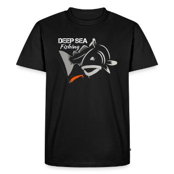 Pêche à la morue - pêche en mer - T-shirt Premium bio Homme - noir - Devant - Nico (187cm)