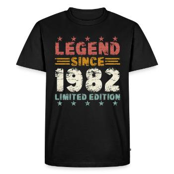 Legend 1982 Vintage Vintage Birthday Gift - Men's Premium Organic T-Shirt - black - Front - Nico (187cm)