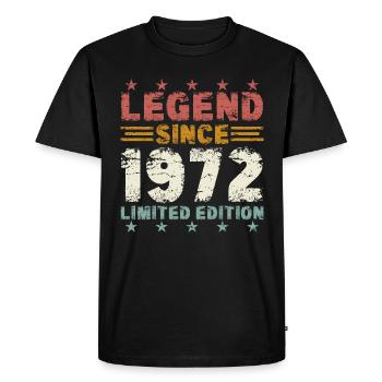 Legend 1972 Vintage Cadeau d’anniversaire - T-shirt Premium bio Homme - noir - Devant - Nico (187cm)