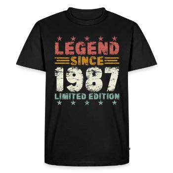 Légende 1987 Vintage Vintage Cadeau d’Anniversaire - T-shirt Premium bio Homme - noir - Devant - Nico (187cm)