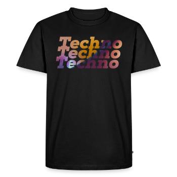 Techno Rave Design Electronic Music Party 2022 - Men's Premium Organic T-Shirt - black - Front - Nico (187cm)