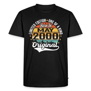 May 2000 Birthday present born in May 2000 - Men's Premium Organic T-Shirt - black - Front - Nico (187cm)