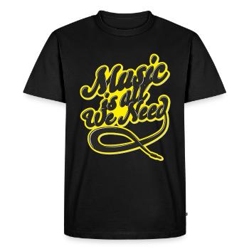 Music is all we need - T-shirt Premium bio Homme - noir - Devant - Nico (187cm)