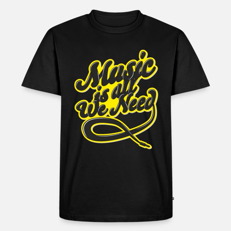 Music is all we need - Männer Premium Bio T-Shirt - Schwarz