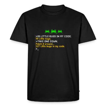 Programmeur 99 Programmation Little Bugs - T-shirt Premium bio Homme - noir - Devant - Nico (187cm)
