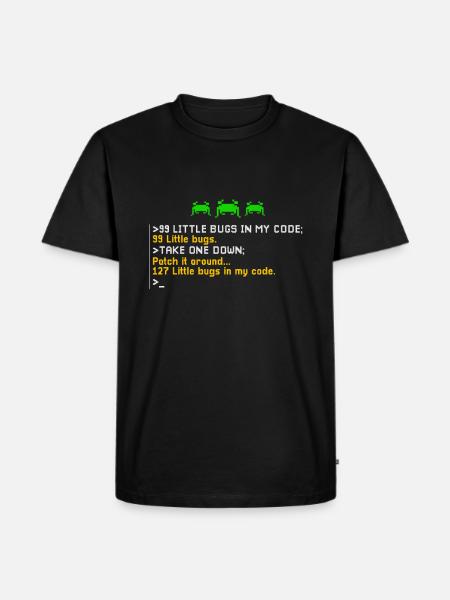 Programmer 99 Little Bugs Programming - Männer Premium Bio T-Shirt - Schwarz
