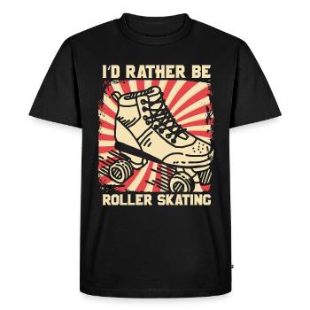 Patins à roulettes - T-shirt Premium bio Homme - noir - Devant - Nico (187cm)