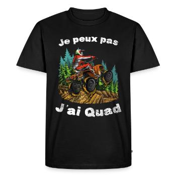 Je Peux Pas J'ai Quad - T-shirt Premium bio Homme - noir - Devant - Nico (187cm)