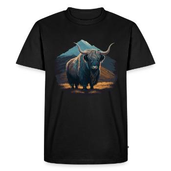 Fourrure de yak - T-shirt Premium bio Homme - noir - Devant - Nico (187cm)